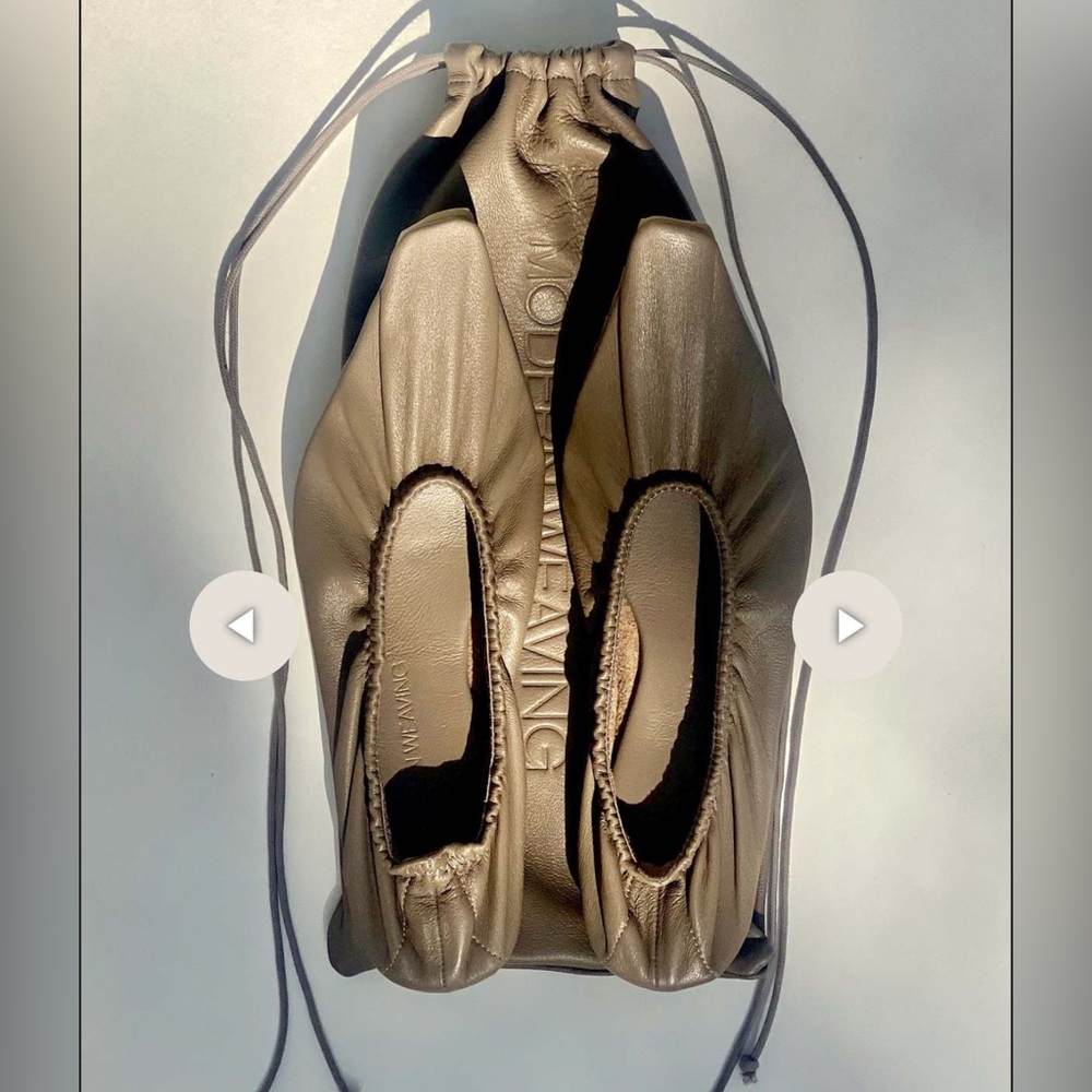 Modern Weaving Leather Flats - Earth